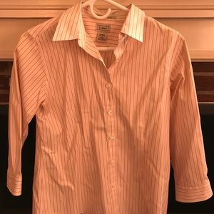 LL bean pink collar button down